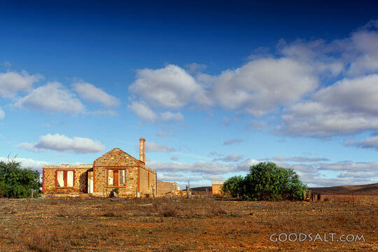 derelict house in lonely desert country