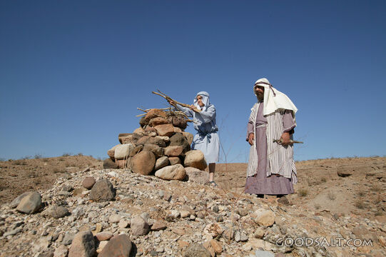 Abraham and Isaac Prepare the Altar