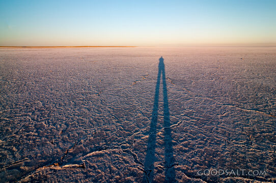 Details of huge salt lake and landscape.