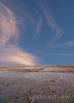 Details of huge salt lake and landscape.