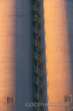Stairway on the Silo at Sunset
