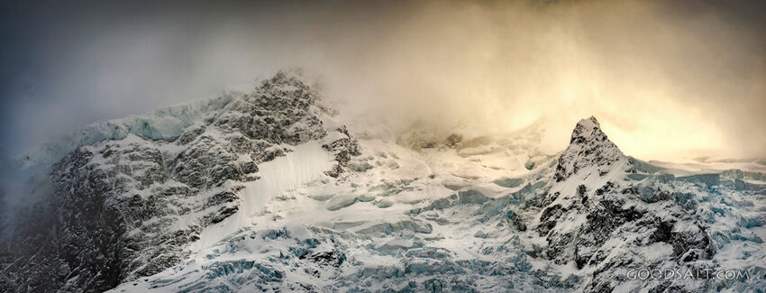 Face of mountain peak.