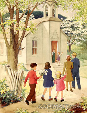 Family Going to Church