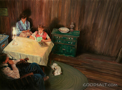 Family in Study With the Word