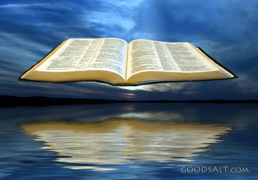 Floating Bible over Water