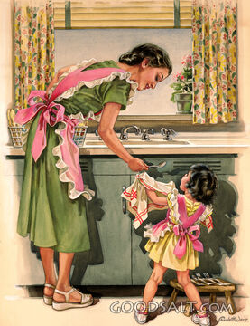 Girl Helping Mother