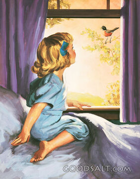 Girl Looking at Robin