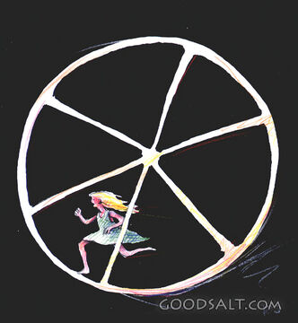 Girl Running on a Wheel
