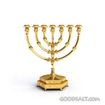 Golden Lampstand on White Background