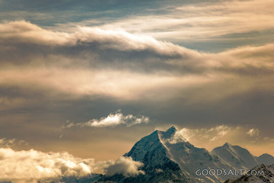 Highest peak is hit first by sun.