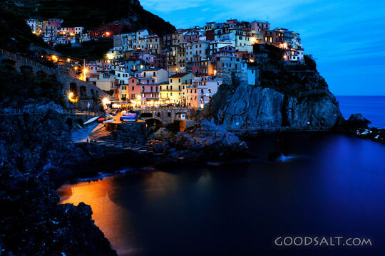 Hillside Town at Night