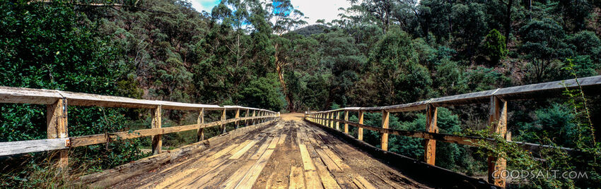 Historic wooden road bridge.