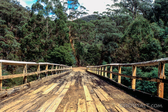 Historic wooden road bridge.