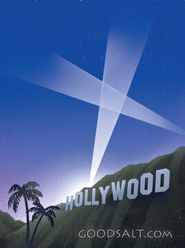 Hollywood Hills With Spotlights