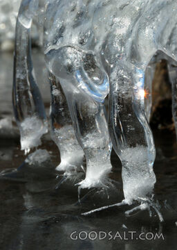 Icicles With Frost Crystals at Base