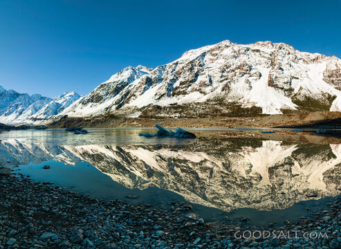 Icy mirrored water.