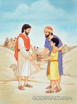 Jesus Accept Loaves and Fishes