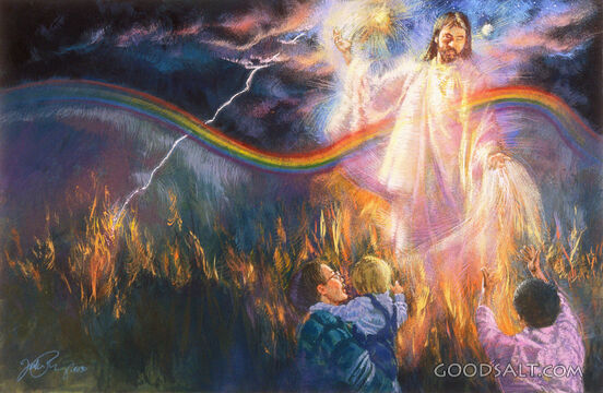 Jesus Appears to People With Rainbow