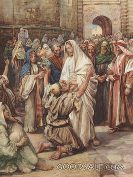 Jesus Helping a Blind Man