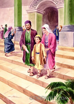 Jesus, Mary and Joseph Going Home from Temple