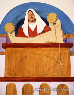Jesus Reading a Scroll