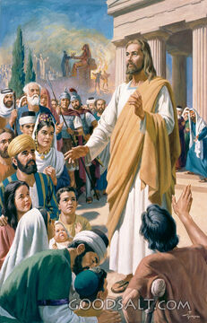 Jesus Sharing a Sermon at the Temple