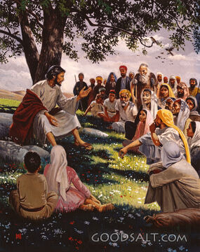 Jesus Teaching From a Hillside