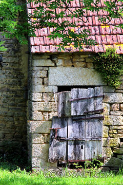 Weathered Door of the Old Stone House