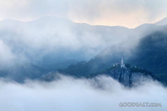 Church Above the Mountain Fog