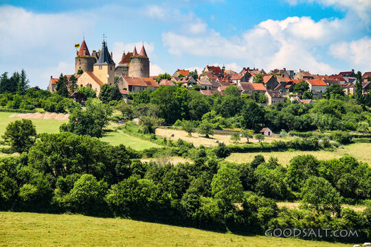 Hilltop Village and Castle in the Countryside
