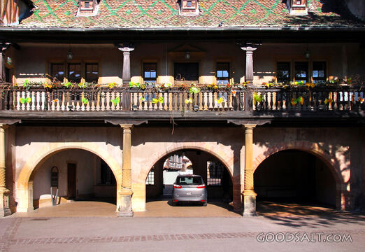 Historic Cloister Courtyard with Arched Arcade