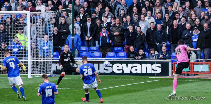 Shot on Goal Before the Crowd