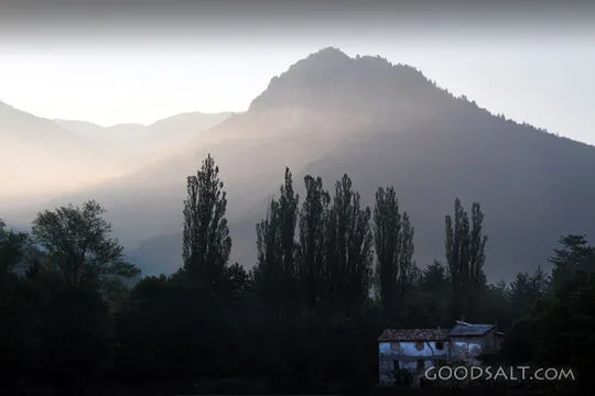 Morning Light Over the Mountain Refuge