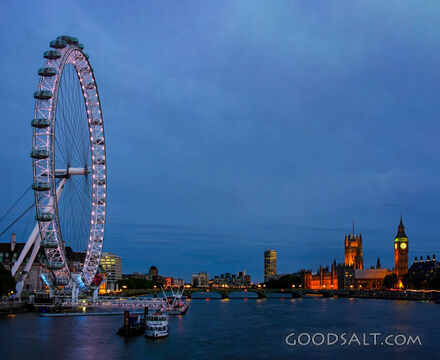 London Eye and Westminster at Twilight
