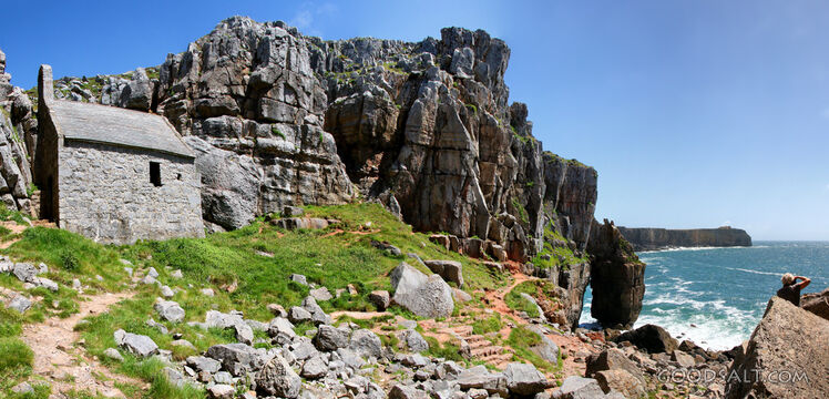 Stone Chapel on the Coastal Rock