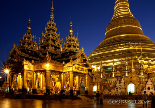 Golden Shwedagon Pagoda at Twilight