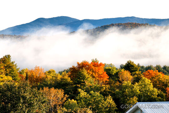 Morning Mist Over Autumn Mountains