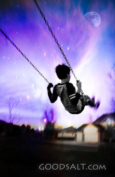 Child Swinging Beneath the Heavens