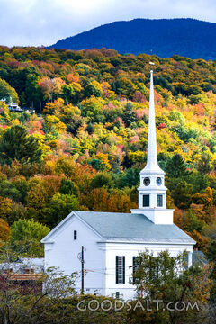 Autumn Church Steeple in the Mountains