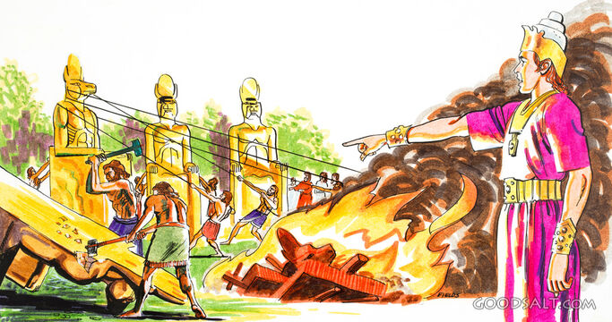 King Josiah Oversees the Destruction of the Idols