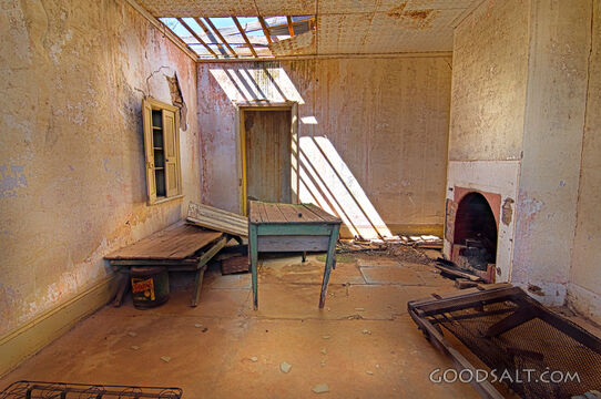 Kitchen interior and remnant furniture.