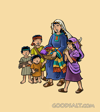 Israelite Family Bringing Offerings
