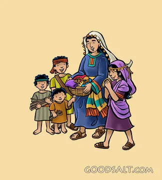 Israelite Family Bringing Offerings