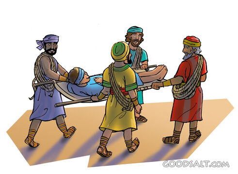 Friends Carry the Paralytic to Jesus