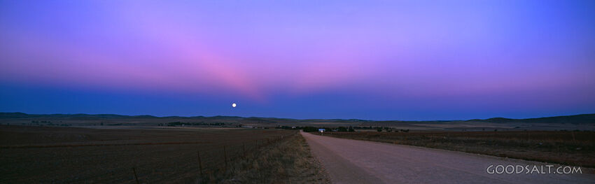 Landscape at Dusk With Moon