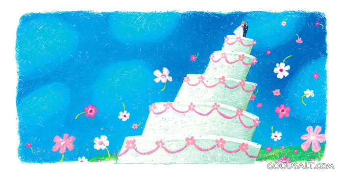 Leaning Wedding Cake