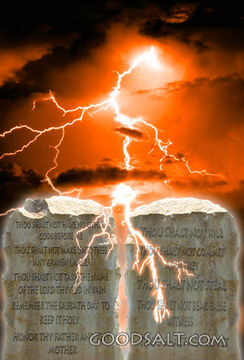 Lightening and Ten Commandments