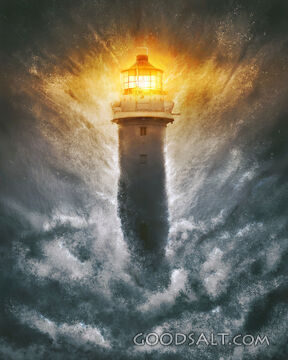 Lighthouse in a storm