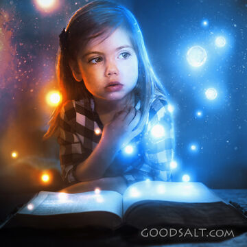 Little Girl and Glowing Lights