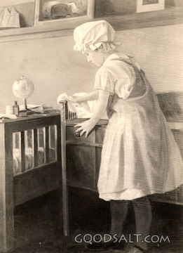 Little Girl Dusting